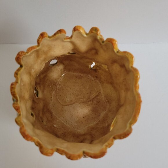 Handcrafted Ceramic Leaf & Acorn Candle Holder - Picture 8 of 12